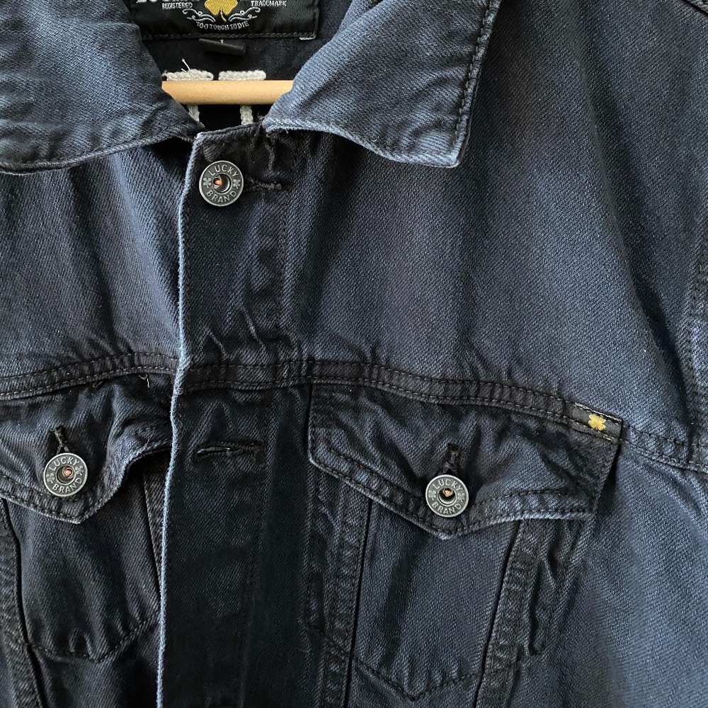 LUCKY BRAND Awesome Denim Jacket, Black, Large - Picture 9 of 9